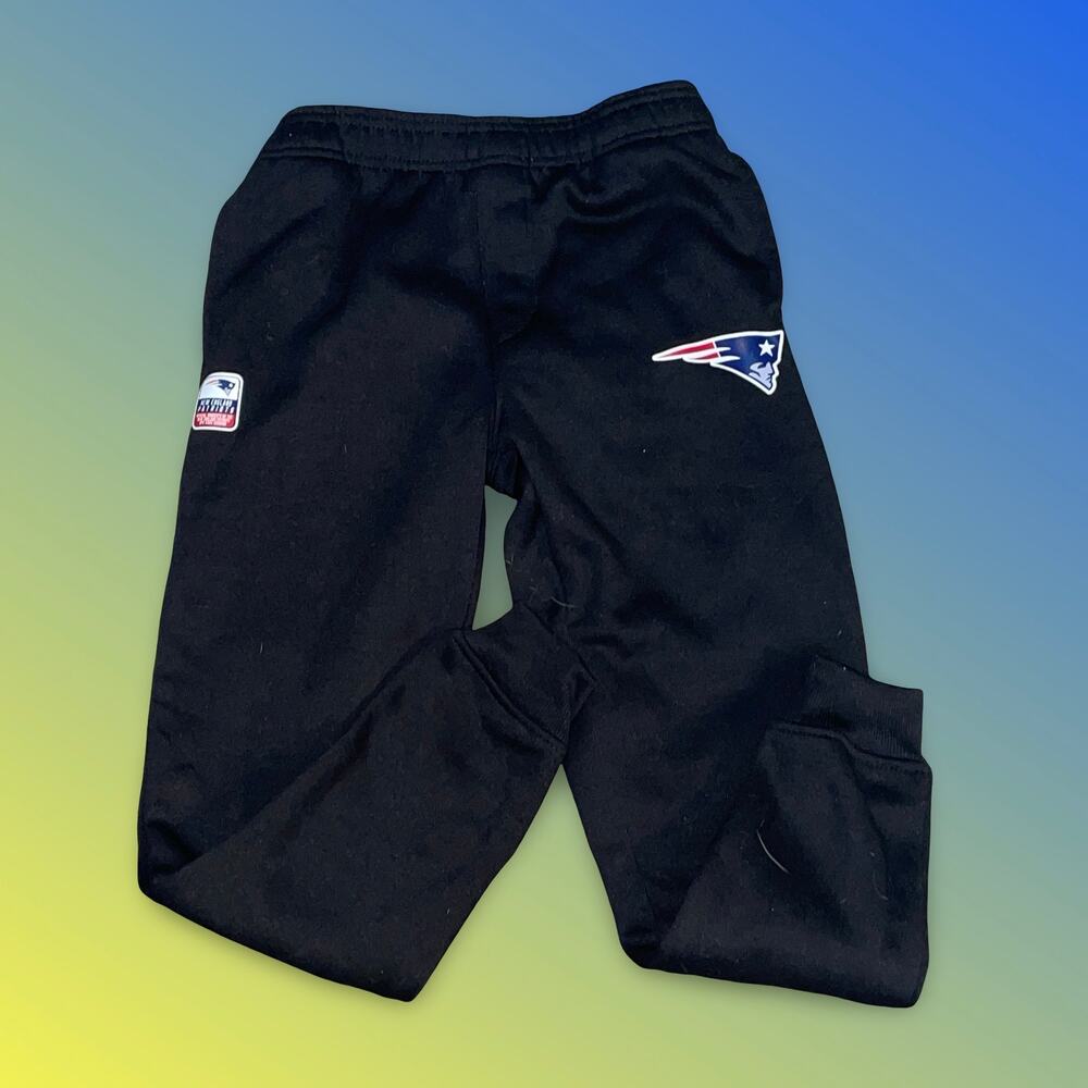 New England Patriots Kids Sweatpants Joggers 10-12 Youth NFL Team Apparel Black